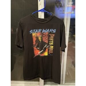 Star Wars Episode 1 Darth Maul Black T-Shirt Adult Size Large Stains**